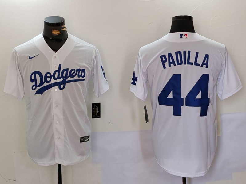 Men's Los Angeles Dodgers Vicente Padilla #44 White Jersey